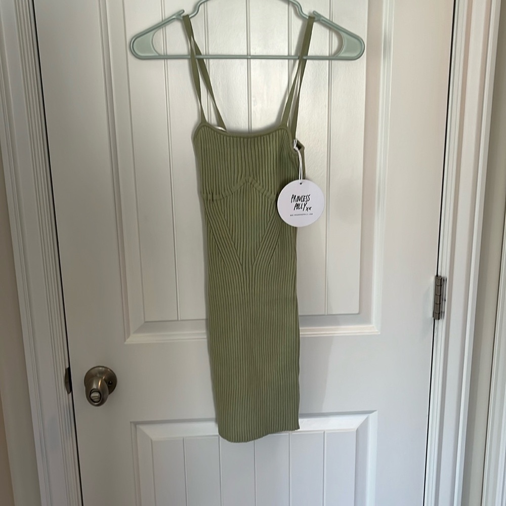 NWT green mini bodycon Princess Polly knit dress